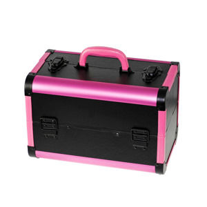 Ráj nehtů Kozmetický kufrík SENSE - leather, čierno-ružový