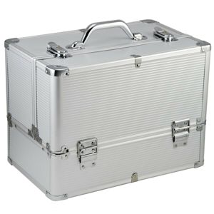 Ráj nehtů Kosmetický kufr LUXURY - XL, stříbrný