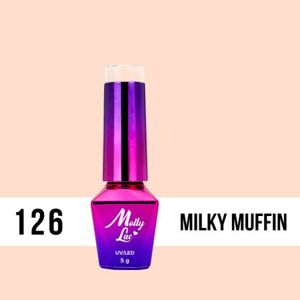 126. MOLLY LAC gél lak - Milky Muffin 5ML Ružová