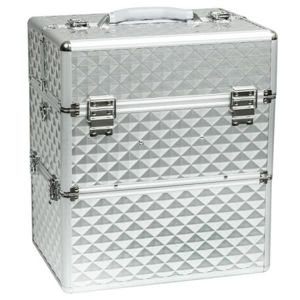 Kosmetický kufřík SENSE 2v1 - 3D diamonds, stříbrný