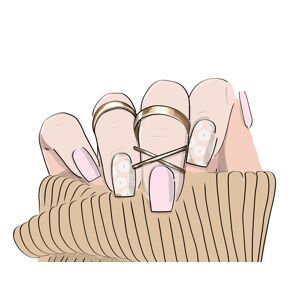 Quick Nails gélové nálepky - Blushing Daisy