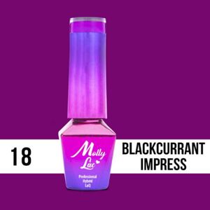 18. MOLLY LAC gél lak -Blackcurrant Impress 5ML Fialová