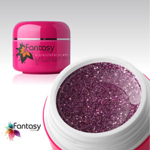 Fantasy nails Farebný UV gél Fantasy Glitter 5g - Bellagio pink