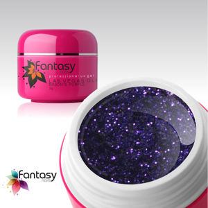 Fantasy nails Farebný UV gél Fantasy Glitter 5g - Binion´s Purple