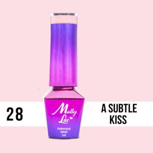 28. MOLLY LAC gél lak - A SUBTLE KISS 5ML Ružová