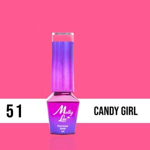 51. MOLLY LAC gél lak - Candy Girl 5ML Ružová