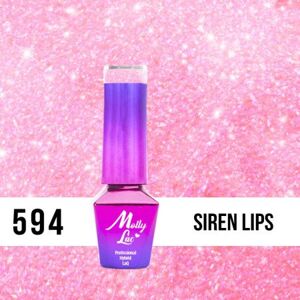 594. MOLLY LAC gél lak - Siren Lips 5 ml Ružová