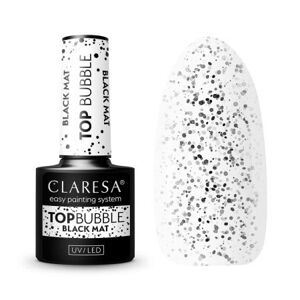 Gél lak CLARESA® Top bubble black mat no wipe 5g