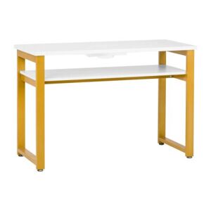 Stôl na manikúru bielo zlatý s odsávačkou MOMO S41